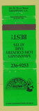 Matchbook Cover - Dockside Seafood Savannah GA WEAR GREEN