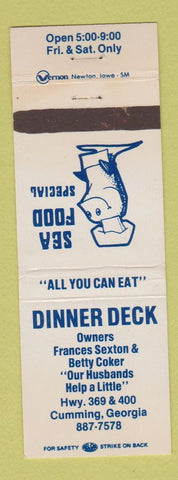 Matchbook Cover - Dinner Deck Seafood Cumming GA