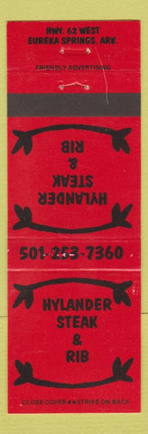 Matchbook Cover - Hylander Steak and Rib Eureka Springs AR