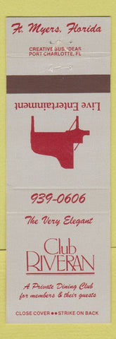 Matchbook Cover - Club Riveran Fort Myers FL