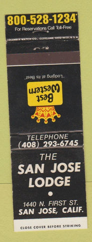 Matchbook Cover - Best Western San Jose Lodge CA WEAR