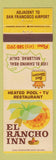 Matchbook Cover - Best Western El Rancho Inn Millbrae CA