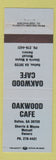 Matchbook Cover - Oakwood Cafe Dalton GA