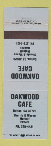 Matchbook Cover - Oakwood Cafe Dalton GA