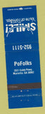 Matchbook Cover - Po Folks Restaurant Marietta GA BLUE