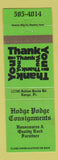Matchbook Cover - Hodge Podge Consignments Largo FL
