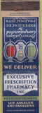 Matchbook Cover - Exclusive Prescription Drugs Los Angeles CA WORN