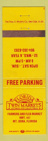 Matchbook Cover - Florida Twin Markets Antiques Mount Dora FL