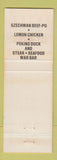 Matchbook Cover - Szechwan Garden Restaurant Orlando FL