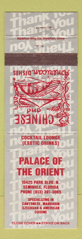 Matchbook Cover - Palace of Orient Chinese Restaurant Seminole FL