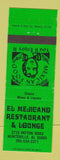 Matchbook Cover - El Mejicano Mexican  Restaurant Huntsville AL girlie GREEN