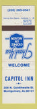 Matchbook Cover - Capitol Inn Montgomery AL