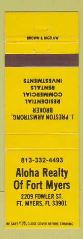 Matchbook Cover - Aloha Realty Fort Myers FL real estate