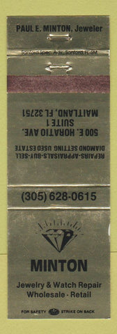 Matchbook Cover - Minton Jewelry Watch Repair Maitland FL WEAR