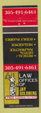 Matchbook Cover - Law Offices of Jay Goldberg Fort Lauderdale FL