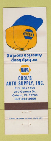 Matchbook Cover - NAPA Auto Parts Cool's Oviedo FL