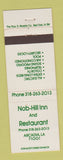 Matchbook Cover - Nob Hill Inn Restaurant Arcadia LA
