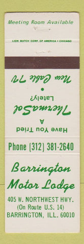 Matchbook Cover - Barrington Motor Lodge Barrington IL