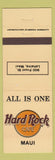 Matchbook Cover - Hard Rock Cafe Maui Hawaii Lahaina