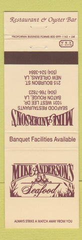 Matchbook Cover - Mike Anderson's Seafood Baton Rouge New Orleans LA