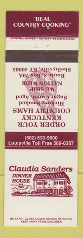 Matchbook Cover - Claudia Sanders Dinner House Kentucky Hams Shelbyville KY