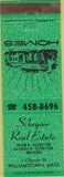 Matchbook Cover - Schryver Real Estate Williamstown MA green