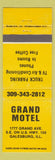 Matchbook Cover - Grand Motel Galesburg IL