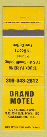 Matchbook Cover - Grand Motel Galesburg IL