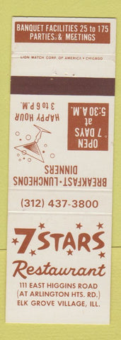 Matchbook Cover - 7 Stars Restaurant Elk Grove Village IL