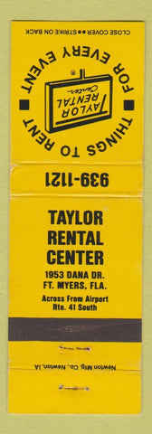 Matchbook Cover - Taylor Rental Center Fort Myers FL
