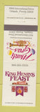 Matchbook Cover - King Henry's Feast Mardi Gras Orlando FL