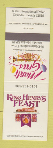 Matchbook Cover - King Henry's Feast Mardi Gras Orlando FL