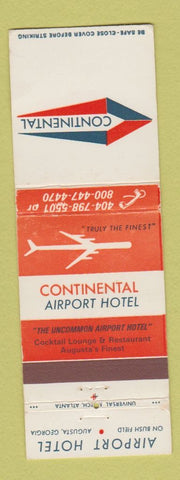 Matchbook Cover - Continental Airport Hotel Augusta GA