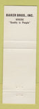 Matchbook Cover - Baker Bros AC Refrigeration Supply Jacksonville FL