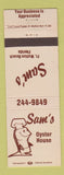 Matchbook Cover - Sam's Oyster House Fort Walton Beach FL