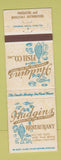 Matchbook Cover - Hudgins Seafood Restaurant West Palm Beach FL
