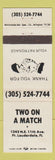 Matchbook Cover - Two on A Match Fort Lauderdale FL