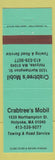 Matchbook Cover - Crabtree's Mobil oil gas Holyoke MA NEON GREEN