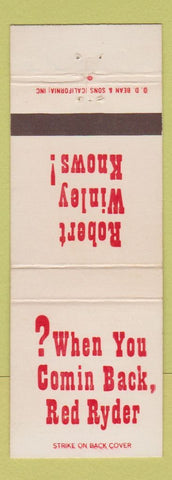 Matchbook Cover - Callboard Theatre Robert Winley Red Ryder West Hollywood CA