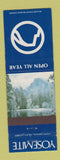 Matchbook Cover - Yosemite National Park CA Ahwahnee