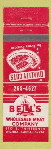 Matchbook Cover - Bell's Wholesale Meat Company Wichita KS WEAR