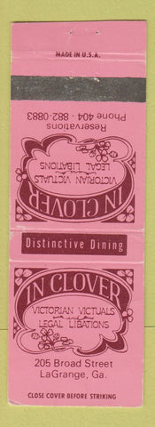 Matchbook Cover - In Clover Restaurant LaGrange GA