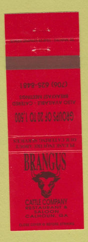 Matchbook Cover - Brangus Cattle Company Restaurant Calhoun GA