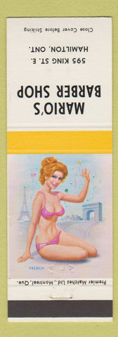 Matchbook Cover - Mario's Barber Shop Hamilton ON pinup