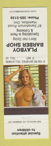 Matchbook Cover - Playboy Barber Shop Hamilton ON pinup