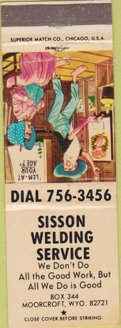 Matchbook Cover - Sisson Welding Service Moorcroft WY hillbilly