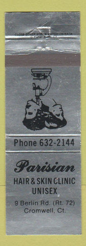 Matchbook Cover - Parisian Hair Skin Clinic Cromwell CT WEAR