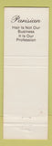 Matchbook Cover - Parisian Hair Skin Clinic Cromwell CT WEAR