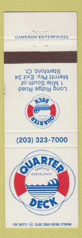 Matchbook Cover - Quarter Deck Seafood Restaurant Stamford CT