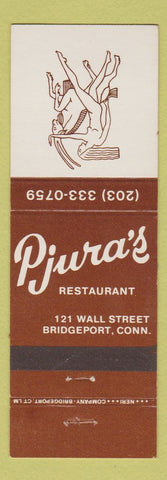 Matchbook Cover - Pjura's Restaurant Bridgeport CT girlie